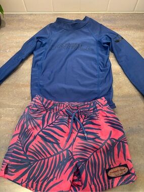 O'Neill top and Vineyard Vines swim shorts set